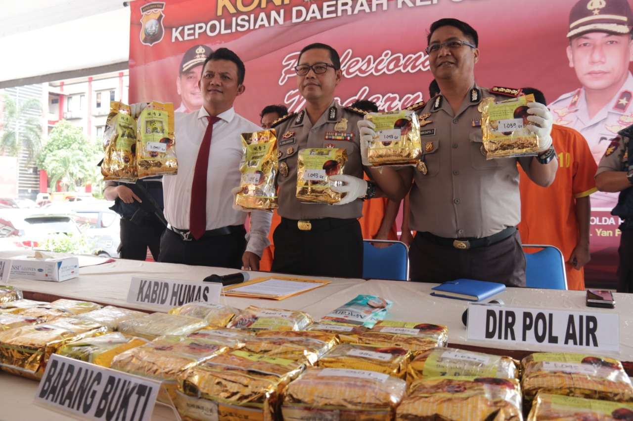 Ditpolair Polda Kepri Berhasil Amankan 30,8 Kg sabu Dari Jaringan Internasional